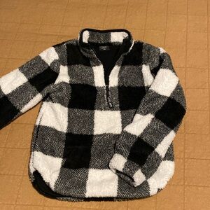 Little Bibsy 7/8 YO kids quilted fleece pullover/quarter zip